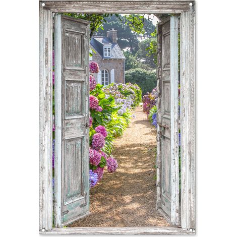 Balcony Privacy Banner See-through - Hydrangea - Flowers 80x120 cm (1/5)