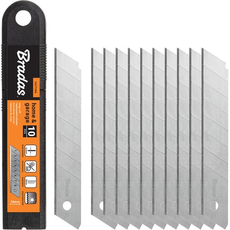 Lame di ricambio a spezzare per coltelli NEUTRI da 18 mm, 10 lame segmentate in acciaio al carbonio DIY-KN18-NEU (1/2)