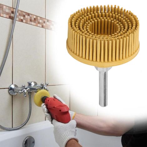 Disque à poils de 5 cm (2 pouces) en caoutchouc émeri, brosse abrasive, meule de polissage pour l'élimination des bavures et de la rouille, jaune (1/5)