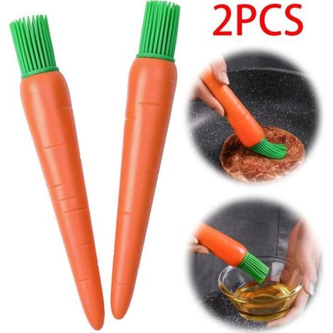 Pinceau à huile - Cuisine - Silicone - 2 pièces - Résistant à la chaleur - Antiadhésif (1/4)