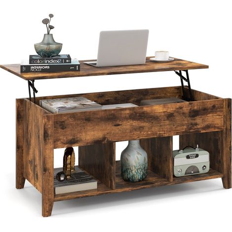 Lift Top Coffee Table Modern Wooden Lift Top Dining Cocktail Table Living Room (1/5)