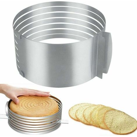 Cercle à Gâteau Réglable - Acier Inoxydable Alimentaire - Hauteur 8,5 cm - Diamètre Ajustable 24 à 30 cm - Pour Découpe Égale de Génoise et Entremets - 1 Pièce