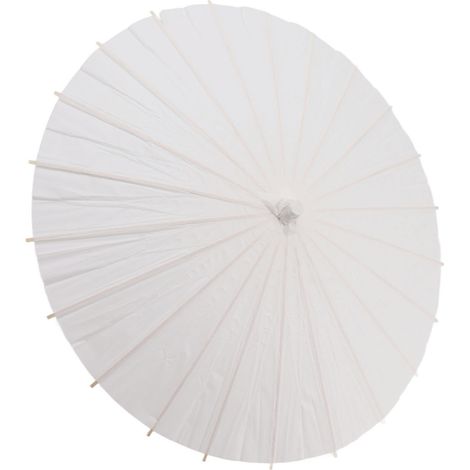 Parasol en papier pour enfants, style chinois élégant, blanc, à monter soi-même, 58 cm / 22,8 pouces. (1/5)