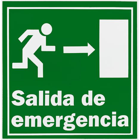 Señal adhesiva salida de emergencia PVC alta calidad 21x29 cm verde y blanco