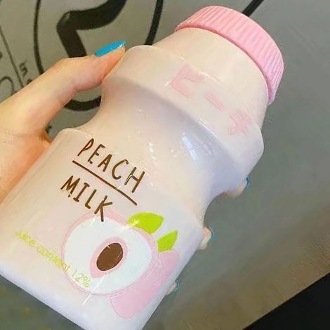 Nouvelle bouteille d'eau Yakult tendance et mignonne pour hommes et femmes, portable, multicolore, compatible avec les sacs à dos, gobelet pour boissons d'extérieur, rose uni, 480 ml. (1/5)