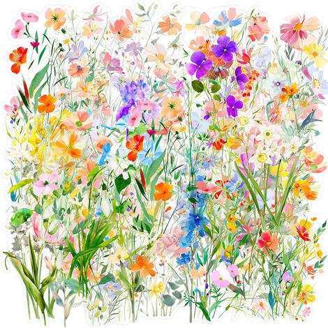 120 stickers floraux transparents pour scrapbooking, décoration de plantes et animaux