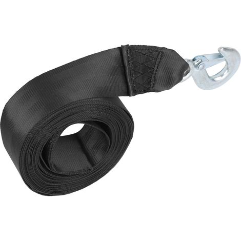 Courroie de remorque en polyester haute résistance de 6 m, ruban de changement pour treuil marin, crochet lourd, ceinture de sécurité (1/5)