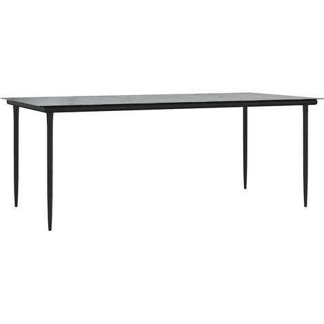 Maison Exclusive - Tavolo Pranzo Giardino Nero200x100x74 Acciaio e Vetro Temperato (1/5)