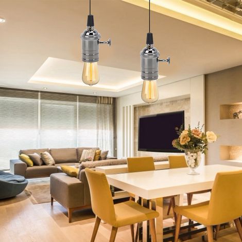 Douille de lampe E27 style rétro avec interrupteur et accessoires pour suspension (1/5)