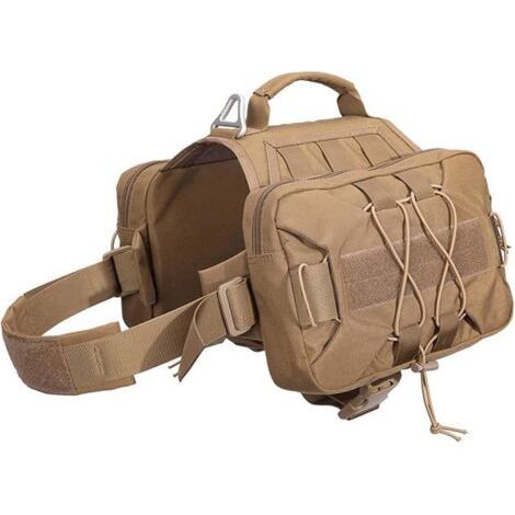 Hundesattel-Rucksack für Reisen, Camping und Wandern - Braun, Größe M, Haustier-Transportkorb (1/5)