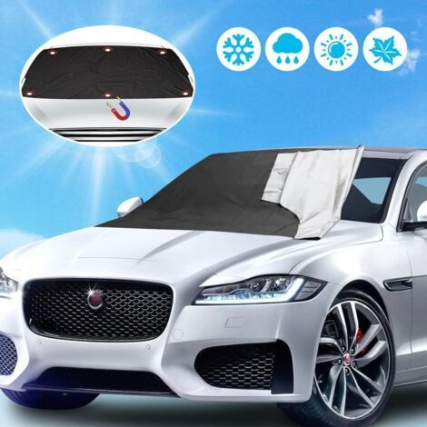 Copertura per parabrezza auto con gancio di fissaggio e copri specchietto, copertura magnetica per parabrezza, pieghevole, pellicola protettiva antigelo universale per auto (1/4)