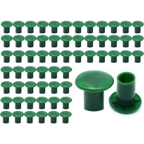 60 Pièces Capuchons De Sécurité De Canne, 3cm Caoutchouc Toppers De Sécurité De Canne Capuchons De Protection pour Canne à Haricots pour Jardin Extérieur (Vert) (1/5)