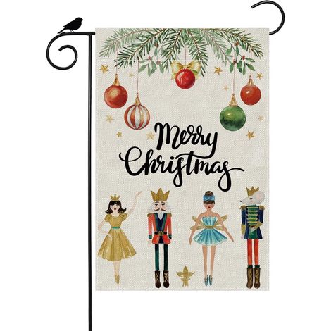 Drapeau De Jardin - Casse-Noisette - Double Face - Pour Extérieur - Décoration De Noël - 12,5 X 18 Pouces - 1 Pièce (1/5)