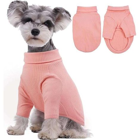 Hunde-Pyjama-Set, Strickpullover, Langarm, Größe L, Rosa