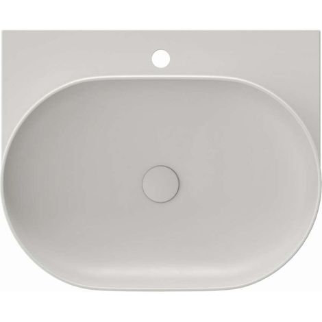 Ravak Yard - Lavabo 61x50 cm, sin rebosadero, orificio para grifería, Smoke Grey XJX0O260000 (1/5)