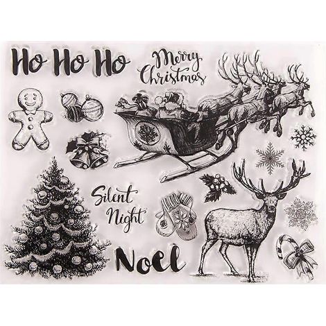 Silikonstempel mit Weihnachtsbaum-Motiv, transparent, zum Selbermachen, Scrapbooking, Prägen und für Fotos