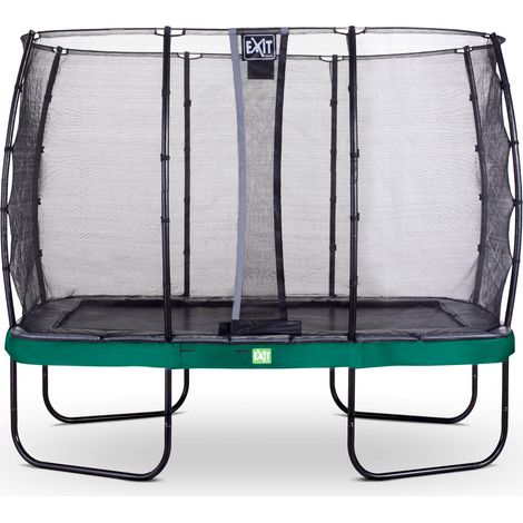 EXIT Elegant Trampoline 7x12ft with Economy Safety Net – Green