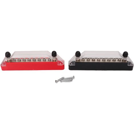 1 paire de blocs de Distribution d'énergie, 10 bornes 48V 150A, goujon M6, barre omnibus à vis M4 pour voiture et bateau, 2 goujons, 8 pièces. (1/4)