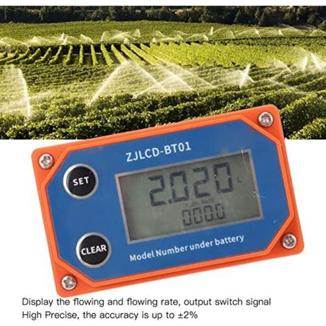 Débitmètre d'eau numérique haute précision – Mesure de 20 à 280L/min – Affichage LCD – Acier inoxydable pour irrigation et piscines