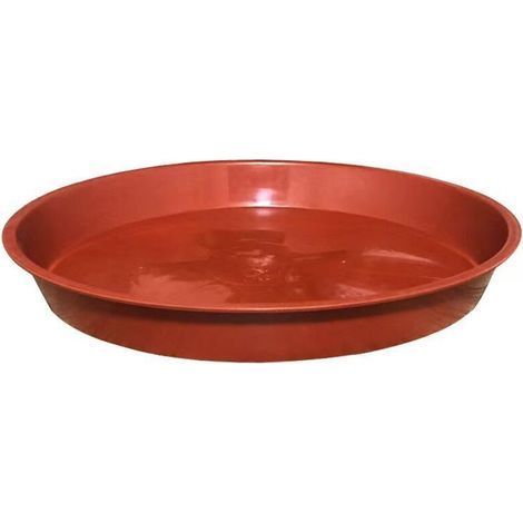 Set di 10 sottovasi, vassoi per vasi, per uso interno, esterno e da giardino - 23 cm/rosso (1/4)