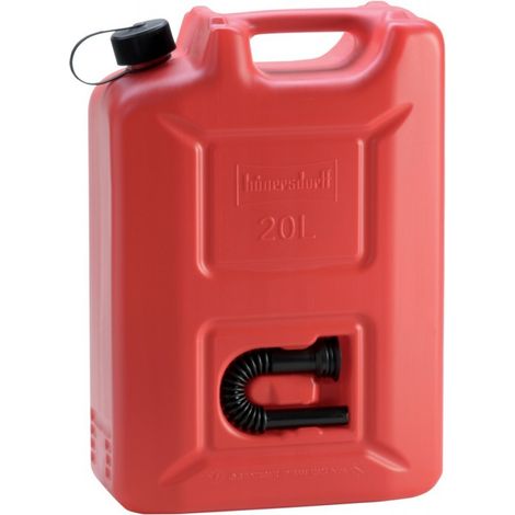 Bidón  de  combustible  PROFI  20l  rojo  HDPE  L350xB165xH495mm  HÜNERSDORFF