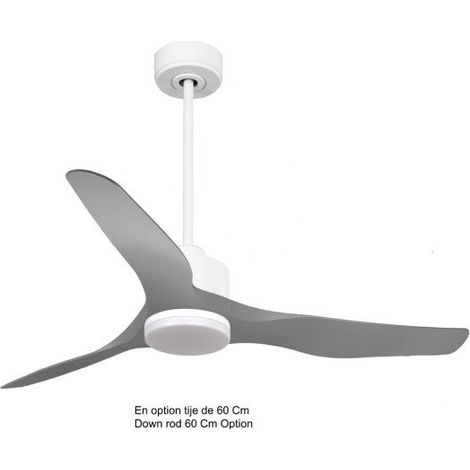 Modulo Ventilateur de plafond DC avec lumière blanc pales grises ideal 25 à 40 m² KLDC4SlimP4GrL1WiSlim (1/3)