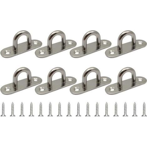 8 Pièces M6 Plaque à œIl En Acier Inoxydable, Crochet De Plafond, U Crochet, Pour Objets Suspendus (1/5)