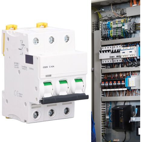 Miniatur-Drehstrom-Leistungsschalter iC65N, DIN-Schienenmontage, Niederspannung 400 V, Schaltvermögen 6000 A, Silberkontakte C40A (1/5)