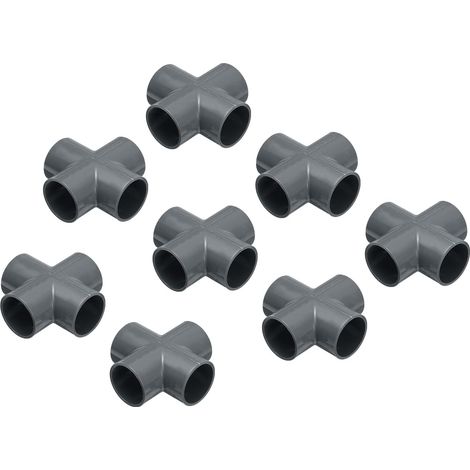 PVC Conduit Coupler Elbow Pipe Fittings 40mm 4-Way Connectors Pour Hose Electrical Conduit Gray Pack of 8 (1/5)