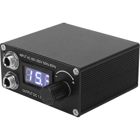 Alimentation Tattoo Portable Noire Aluminium Alliage Source Énergie avec Écran LCD 60-250V Prise UE (1/5)