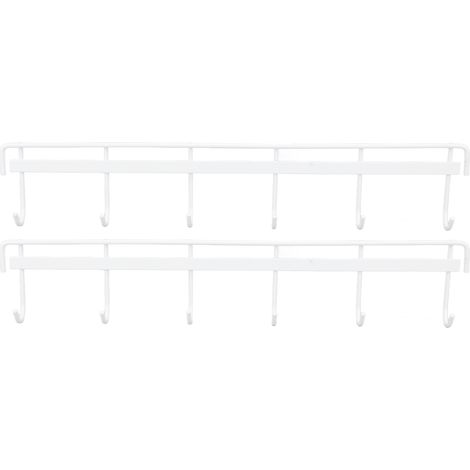 Wandhaken aus Edelstahl 304, Türhaken, verstärkter Wandhaken für Kleidung und Hüte, 6 Haken, 2 Stück, weiß