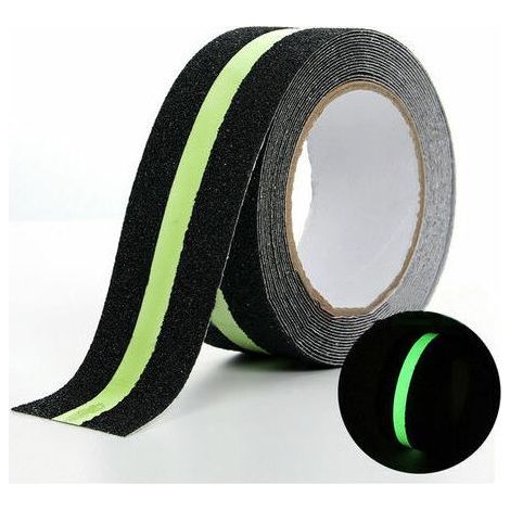 Mattiertes PVC-Antirutschband, extrem haftender, leuchtender Antirutschstreifen, für Treppenstufen im Innen- und Außenbereich, 5 cm x 5 m, Grün (1/4)