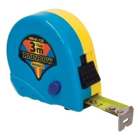 mètre ruban modeco mn-81-123 acier 3 m 16 mm