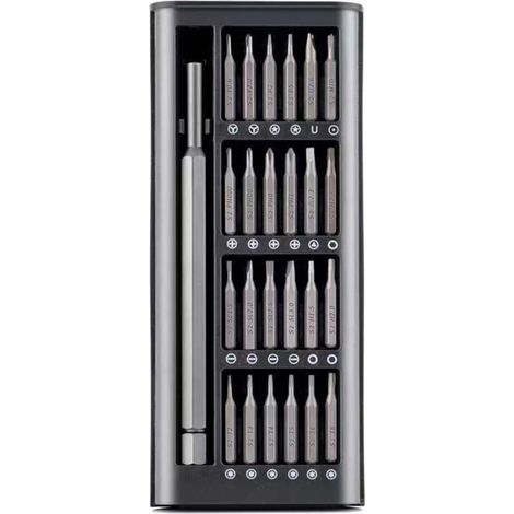 Juego de destornilladores de precisión 24 en 1, kit de herramientas portátil y compacto. Compatible con computadoras portátiles, teléfonos, secadores de pelo y otros electrodomésticos. (1/4)