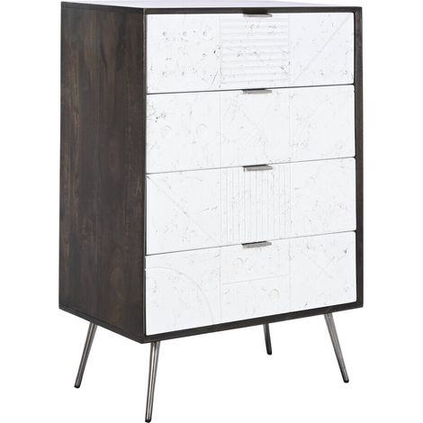DKD Home Decor Cassettiera Blanc Marron 70x40x105 cm (1/5)