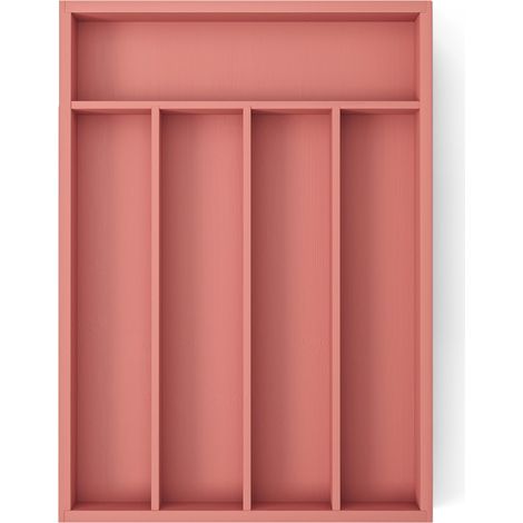 1 organisateur de couverts, en bambou, 33,3 x 25 x 4 cm, 5 compartiments profonds, pour tiroir de cuisine ou bureau (1/5)