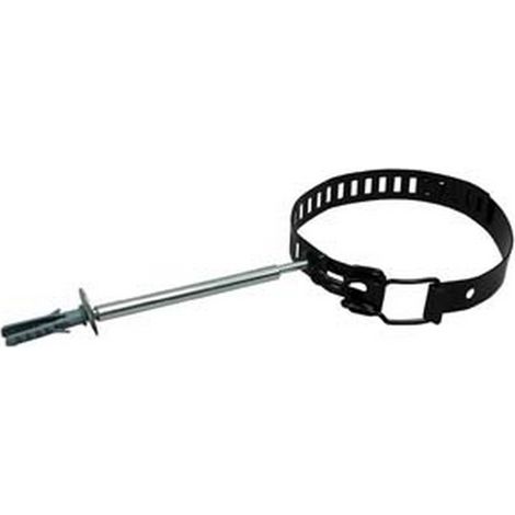 10PZ COLLARI FERMATUBO STUFE SMALTATO NERO cm10/15 regolabile tassello