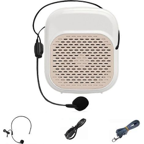 Amplificateur avec Casque Microphone pour Teachers Classroom Instruction High-volume Amplificateur Blanc (1/5)