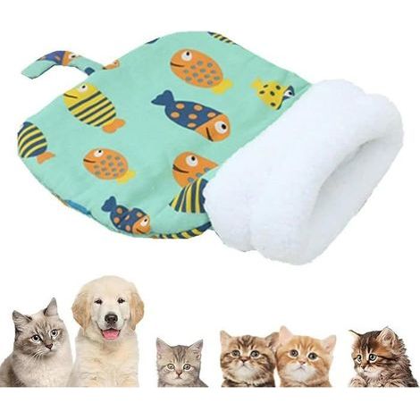 Cat Sleeping Bag, Indoor Cat Beds, Furniture & Sleep Accessories, 360° Cozy Fish Basket