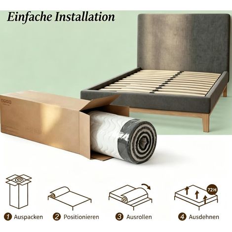 Matelas 140x190 cm, matelas 2 personnes, mousse à mémoire de forme, épaisseur 20 cm (lot de 1 seul matelas) (1/5)