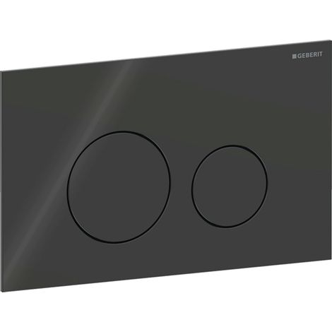 Geberit Sigma40 Round Dual Flush Plate - Black Glass