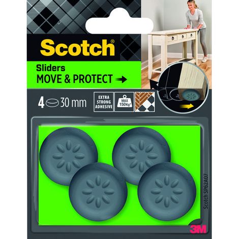 Scivolo adesivo grigio 30mm 4 pezzi