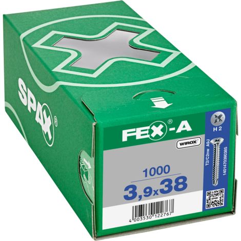 TÊTE FRAISÉE FEX-A NERVURES FRAISÉES CRUCIFORME H2 POINTE DE PERÇAGE WIROX 1000 PCS - talla