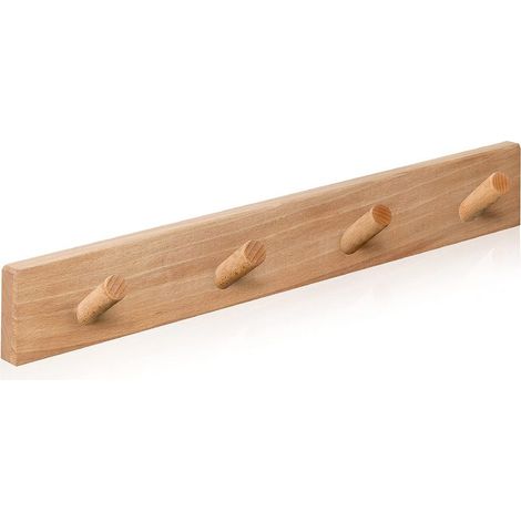 Wandgarderobe aus Holz – 4 Haken – Design-Wandgarderobe für Eingangsbereich, Badezimmer, Kinderzimmer, Schlafzimmer (1/5)