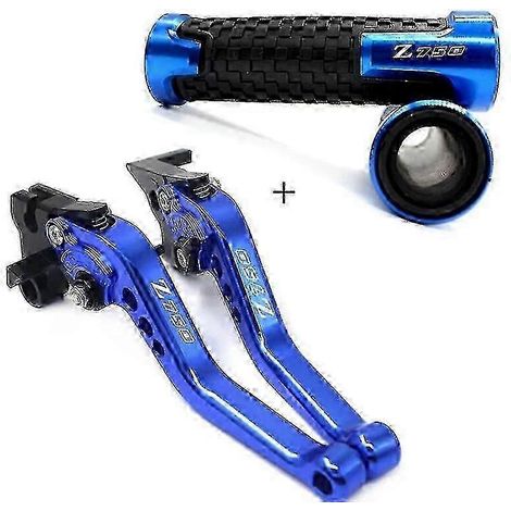 Accessoires moto compatibles avec Kawasaki Z750 Z 750 2007-2012 2011 : leviers de frein et d'embrayage courts, poignées de guidon (bleu-A) (1/5)