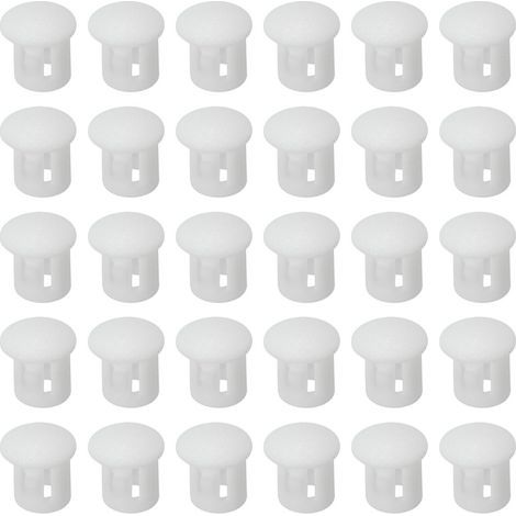 Bouchons de trou en plastique blanc, couvercle de-Boucle de 6 mm (1/4)