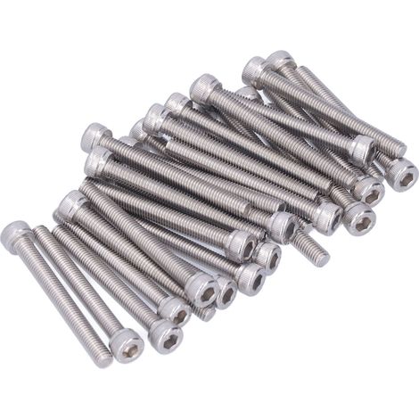 Lot de 30 Vis à tête cylindrique M5x55, Inox A2, Clé hexagonale, Quincaillerie de fixation (1/5)