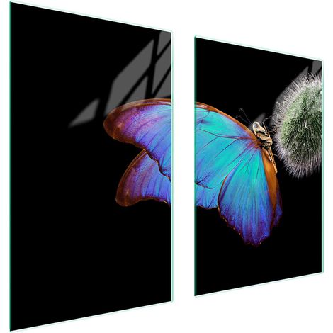 GLASSCHUTZPLATTE FÜR KÜCHE 65x52 BUTTERFLY (1/5)