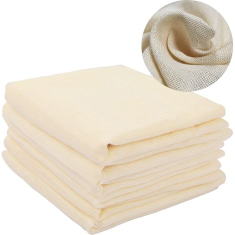 Passiertuch 12 Stück Käsetuch Cheesecloth ca.50x50cm Leinentuch Abseihtuch Filtertuch Ungebleichte Reine Baumwolle Wiederverwendbar Waschbar Seihtuch mit vernähten Ecken für Käse Nussmilch