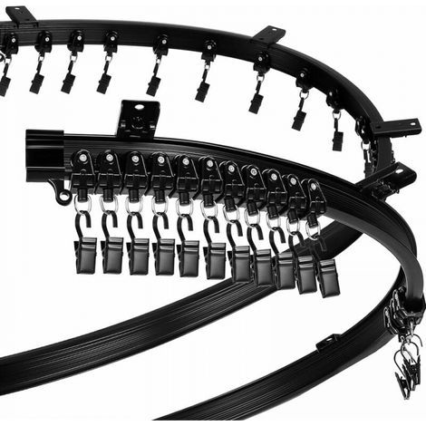 Rail de Rideau Incurvé de Plafond Support Pliable pour Tringle à Rideaux Lit Superposé Fenêtre en Baie Séparateur de Pièce Droit Flexible (5 m) (1/5)